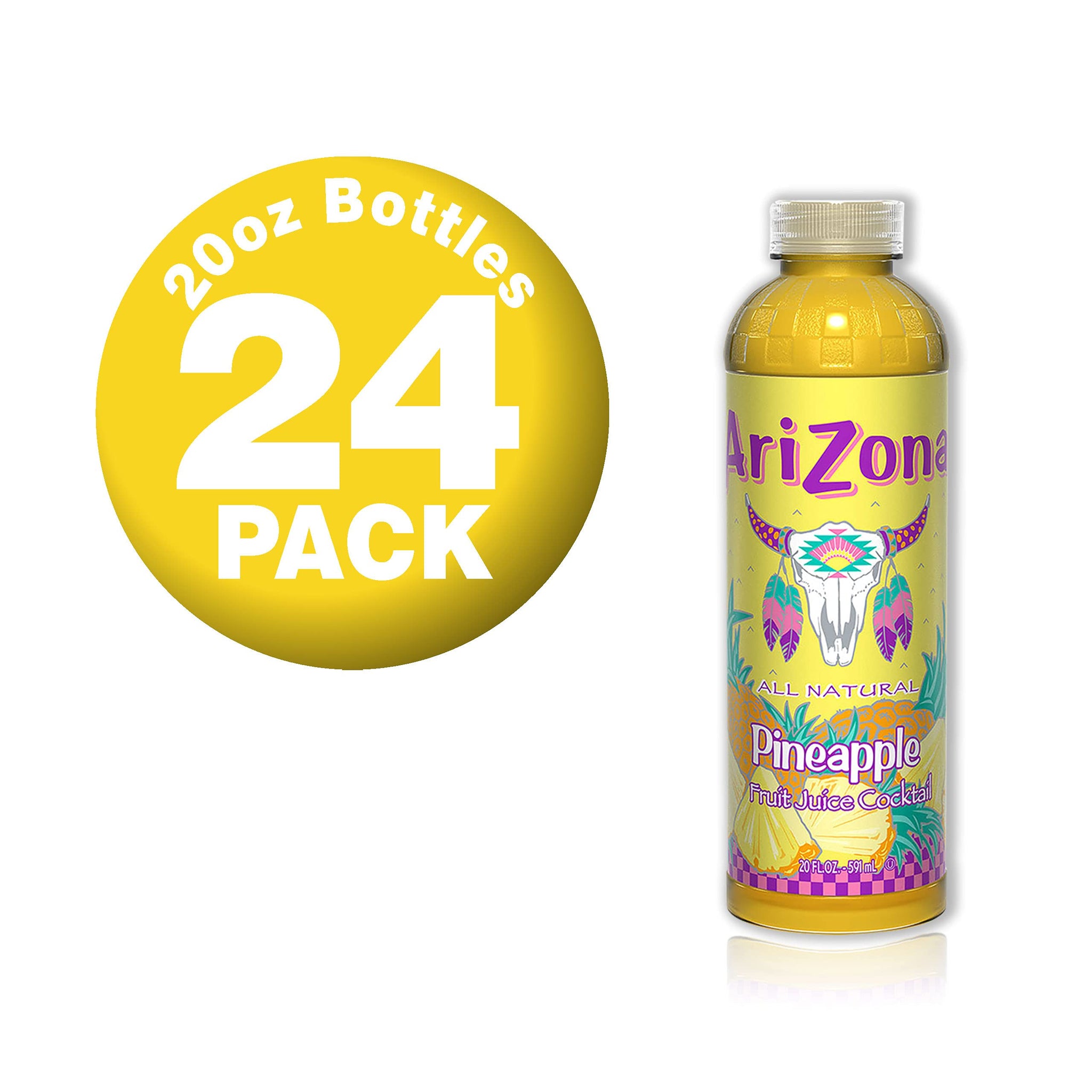 AriZona Pineapple Juice Drink, 20 Fl Oz (Pack of 24)