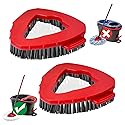 2 Pack Spin Mop Scrub Brush Replacement Head Compatible with EasyWring 1-Tank System, Hard Bristle Floor Scrubber Attachment for Tile, Tub, Bathroom