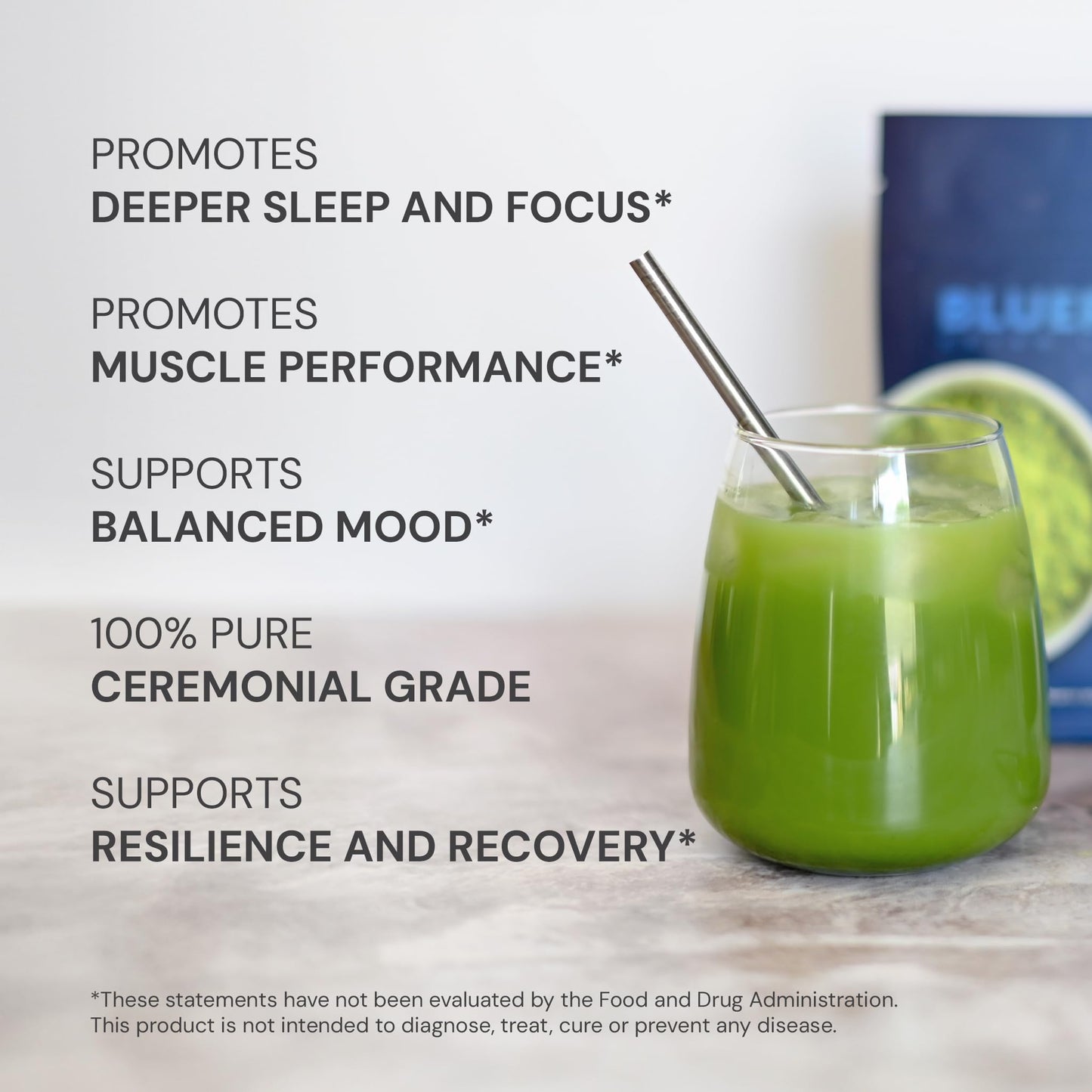 Blueprint Bryan Johnson Matcha Powder - Ceremonial Grade Japanese Matcha - Green Tea for Energy & Focus - Natural Caffeine, Antioxidant-Rich - 30mg