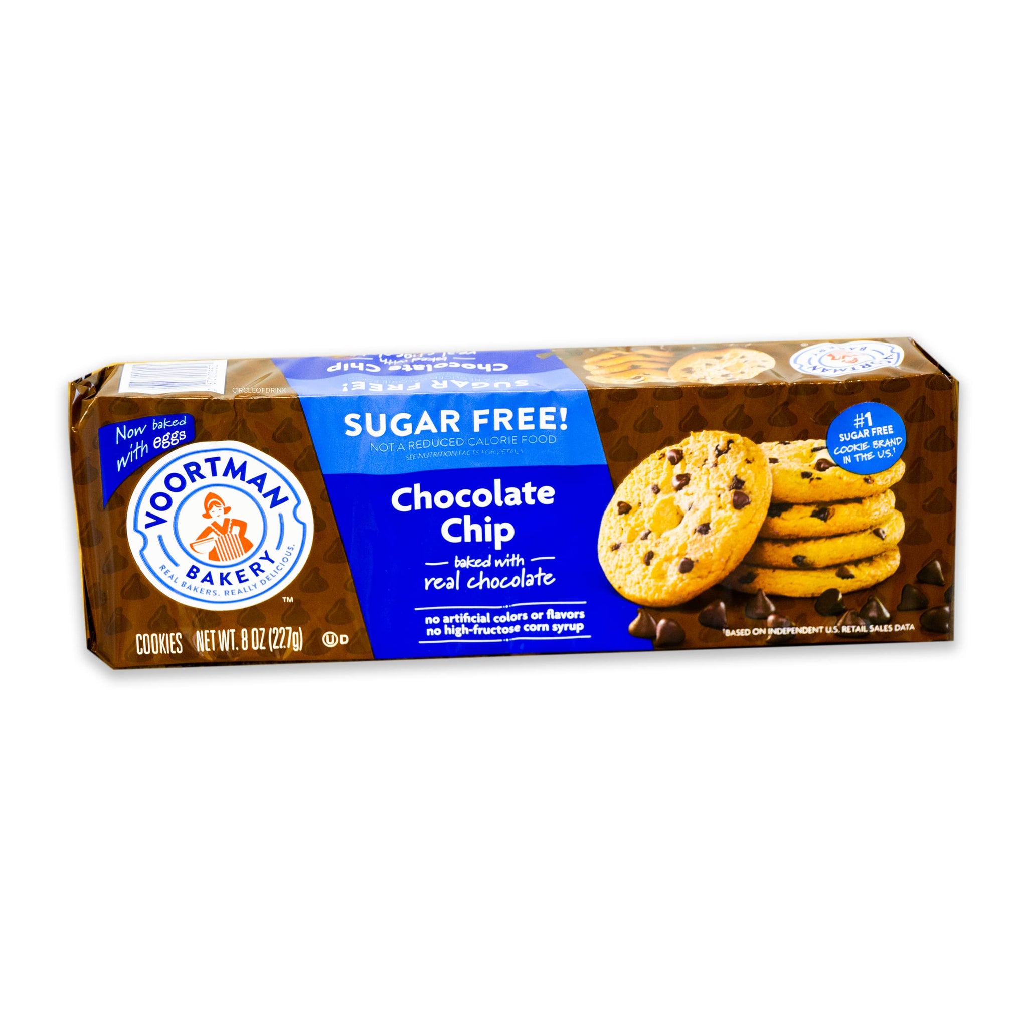 Voortman Sugar Free Cookies - Variety Pack - Chocolate Chip (1, 8oz pack) - Fudge Brownie Chocolate Chip (1, 8oz pack) - Pecan Chocolate Chip (1, 8oz