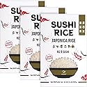 Soeos Japonica Sushi Rice 2 Pound (Pack of 3), Short Grain Rice, Gluten-Free, Non-GMO White Japanese-Style Sticky Rice, Perfect for Sushi Rolls, Rice Bowls, and Mochi