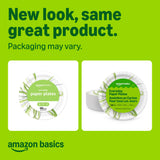 Amazon Basics Everyday Disposable Paper Plates, 8.62 Inch, Microwave-Safe, Cut Resistant, Soak-Proof, 100 Count, Packaging May Vary