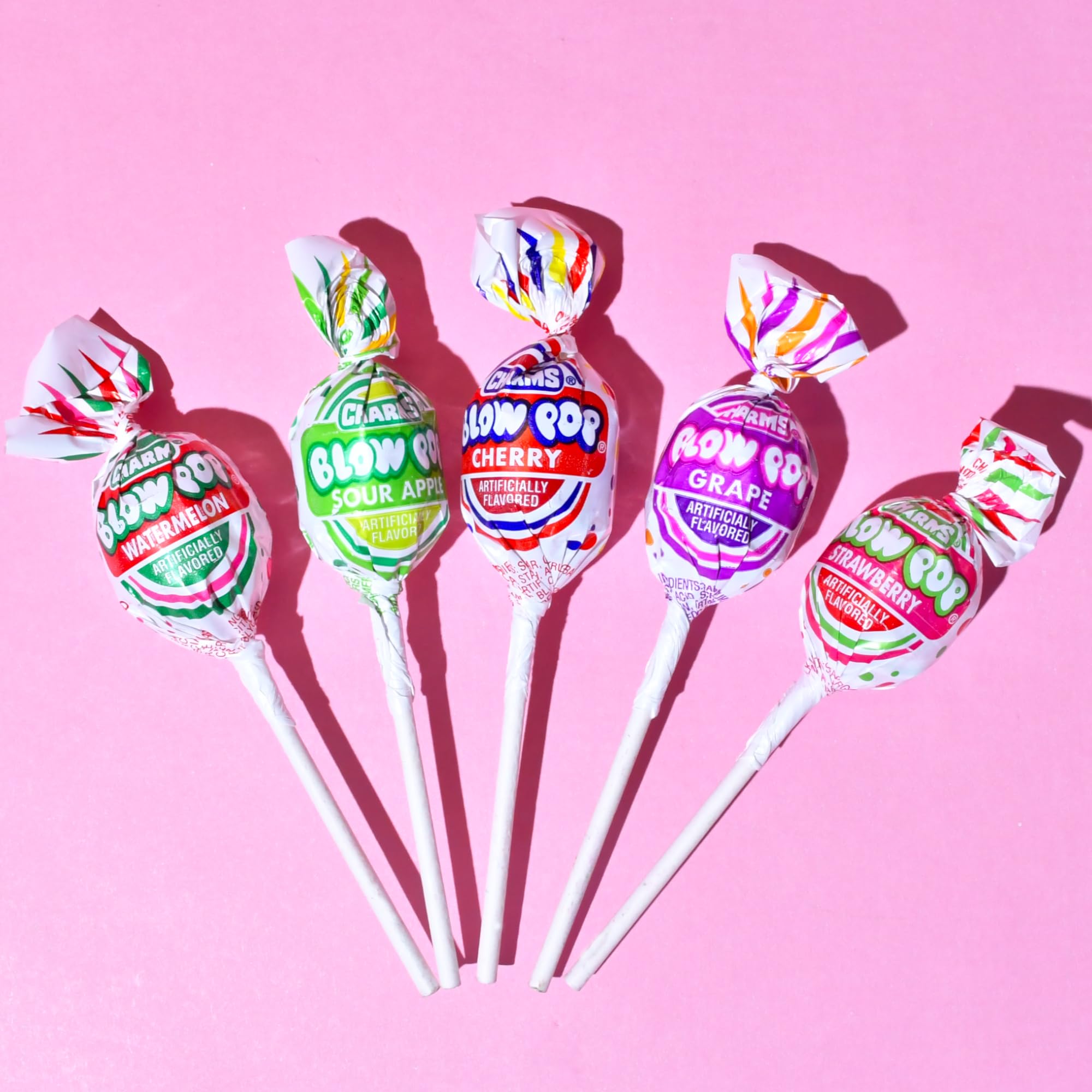 Charms Blow Pop Lollipops - Individually Wrapped Dual Candy and Gum Suckers - Peanut Free, Gluten Free - Bulk Treat for Kids and Adults - Assorted