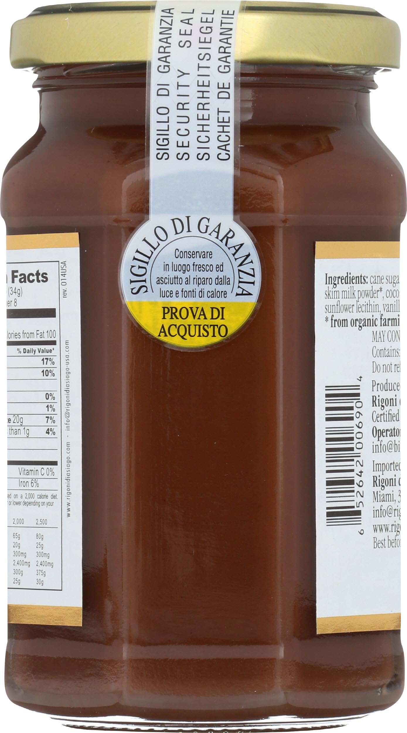 Nocciolata, Spread Chocolate Hazelnut Organic, 9.52 Ounce
