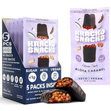 Krack’d Snacks Keto Chocolate Snack Bars - Low Carb, Vegan Chocolate with Almonds and Coconut Caramel - Gluten Free, Sugar Free (Dark Chocolate Aloha