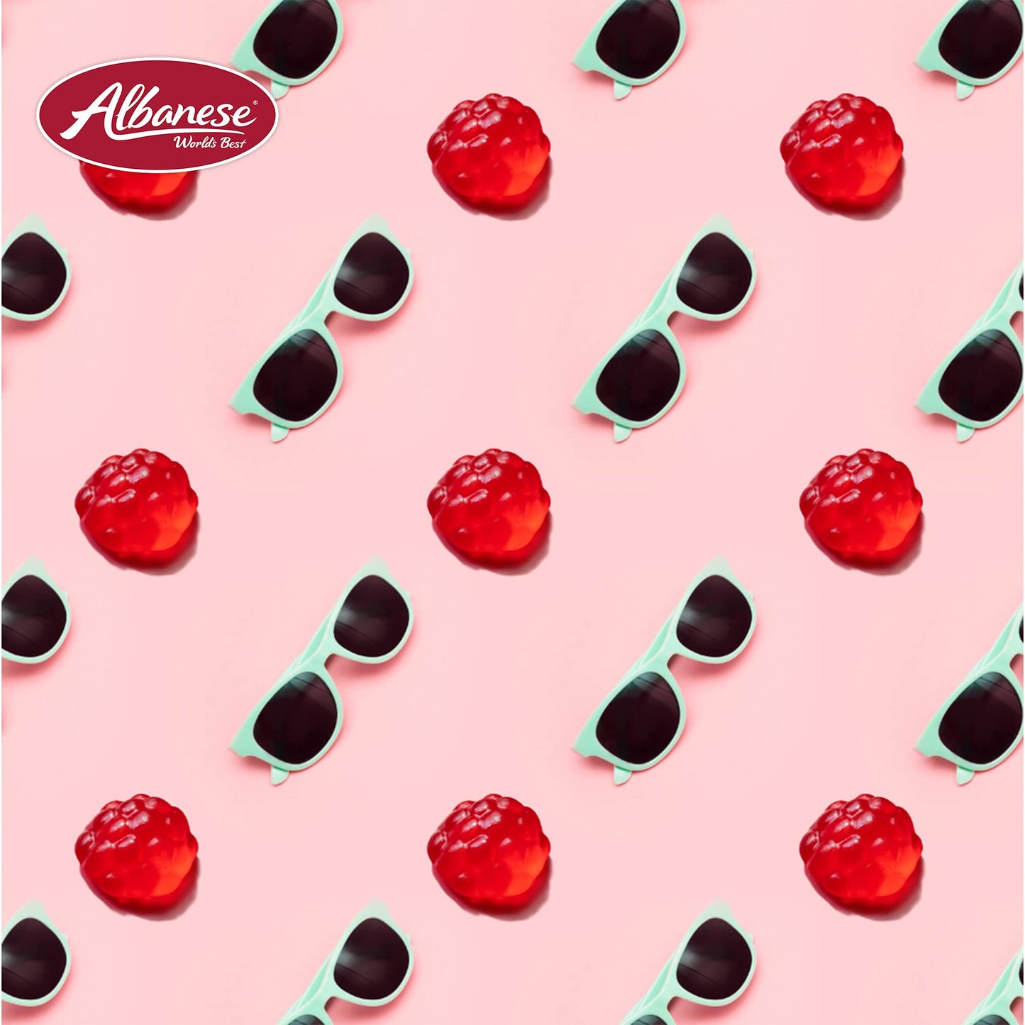 Albanese Candy, Berry Red Gummi Raspberries, 5-pound Bag