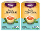 Yogi Tea - Purely Peppermint Tea (2 Pack) - Supports Healthy Digestion - Caffeine Free - 32 Organic Herbal Tea Bags
