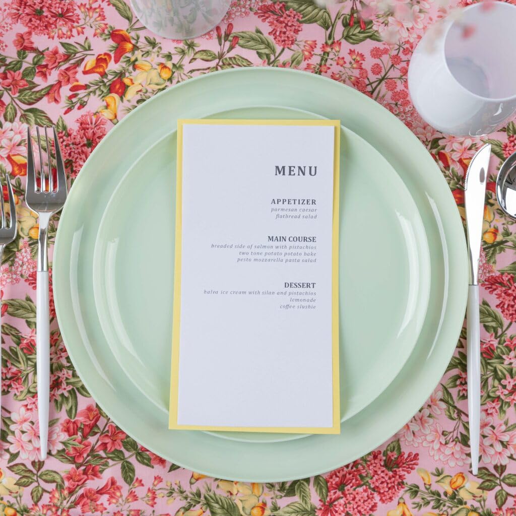 Blue Sky Edge Collection Mint Green Disposable Plastic Plates 6.3" - 10 Count, Stylish & Sturdy Disposable Dinnerware for Parties, Events