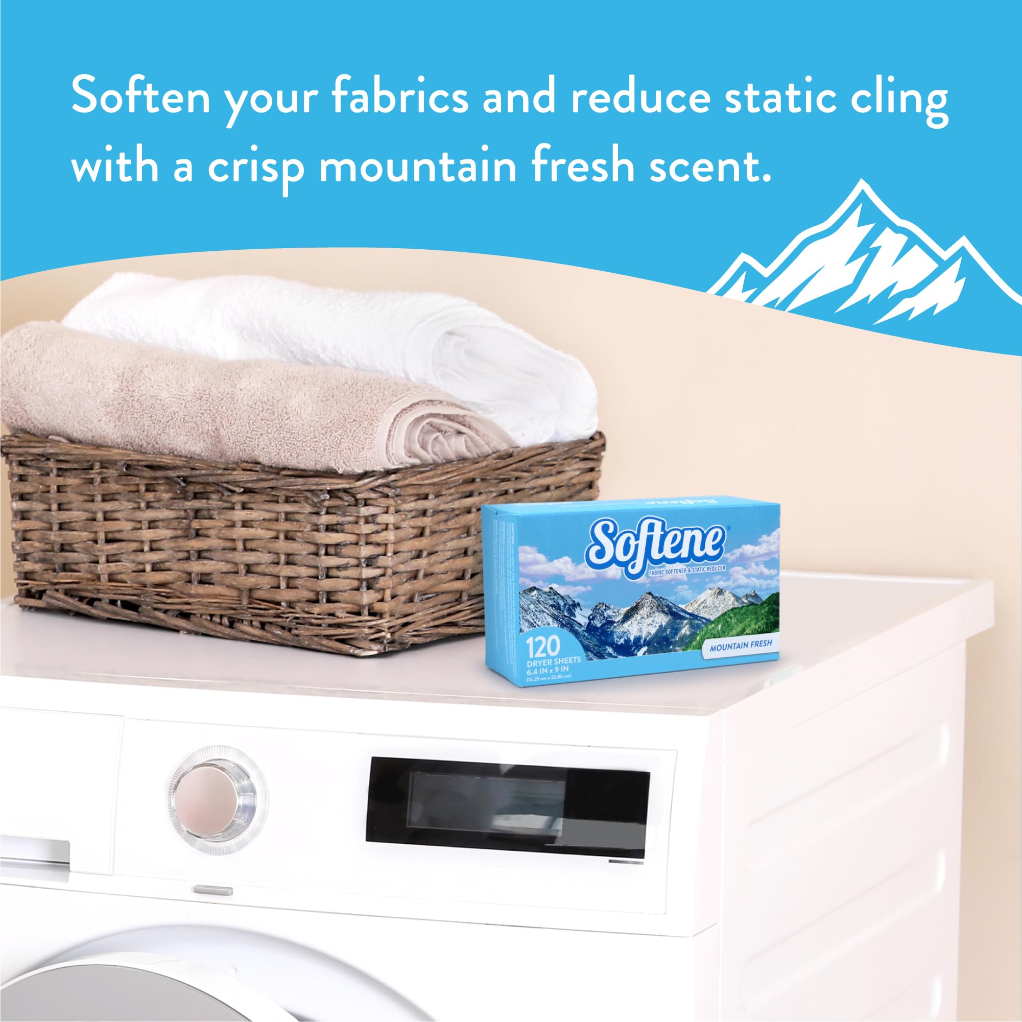 Softene Mountain Fresh Dryer Sheets 120ct