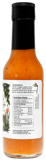 Queen Majesty Hot Sauce - Scotch Bonnet & Ginger Hot Sauce, 5 Fl Oz (2 Pack) - All Natural, Vegan, Gluten Free, Sugar Free, Made in the USA, Featured