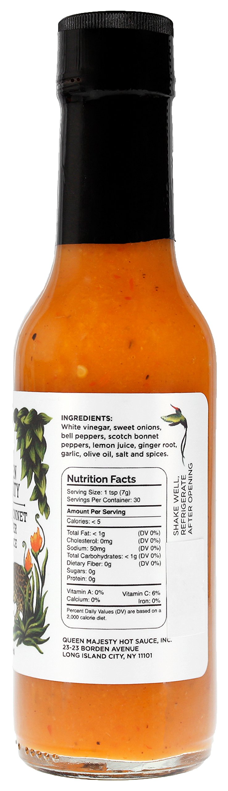 Queen Majesty Hot Sauce - Scotch Bonnet & Ginger Hot Sauce, 5 Fl Oz (2 Pack) - All Natural, Vegan, Gluten Free, Sugar Free, Made in the USA, Featured