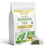 Organic Veda Moringa Tea 60 Pyramid Bags - True Green Single Origin USDA Organic Moringa Leaf Tea - cleanse, digest, metabolism, energy - Premium