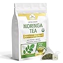 Organic Veda Moringa Tea 60 Pyramid Bags - True Green Single Origin USDA Organic Moringa Leaf Tea - cleanse, digest, metabolism, energy - Premium