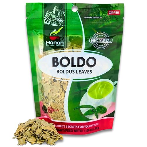 Hanan Boldus Loose Leaf Herbal Tea 1.1oz Boldo Leaves and Herbs Dried Peumus Boldus Plant Leaves From Peru