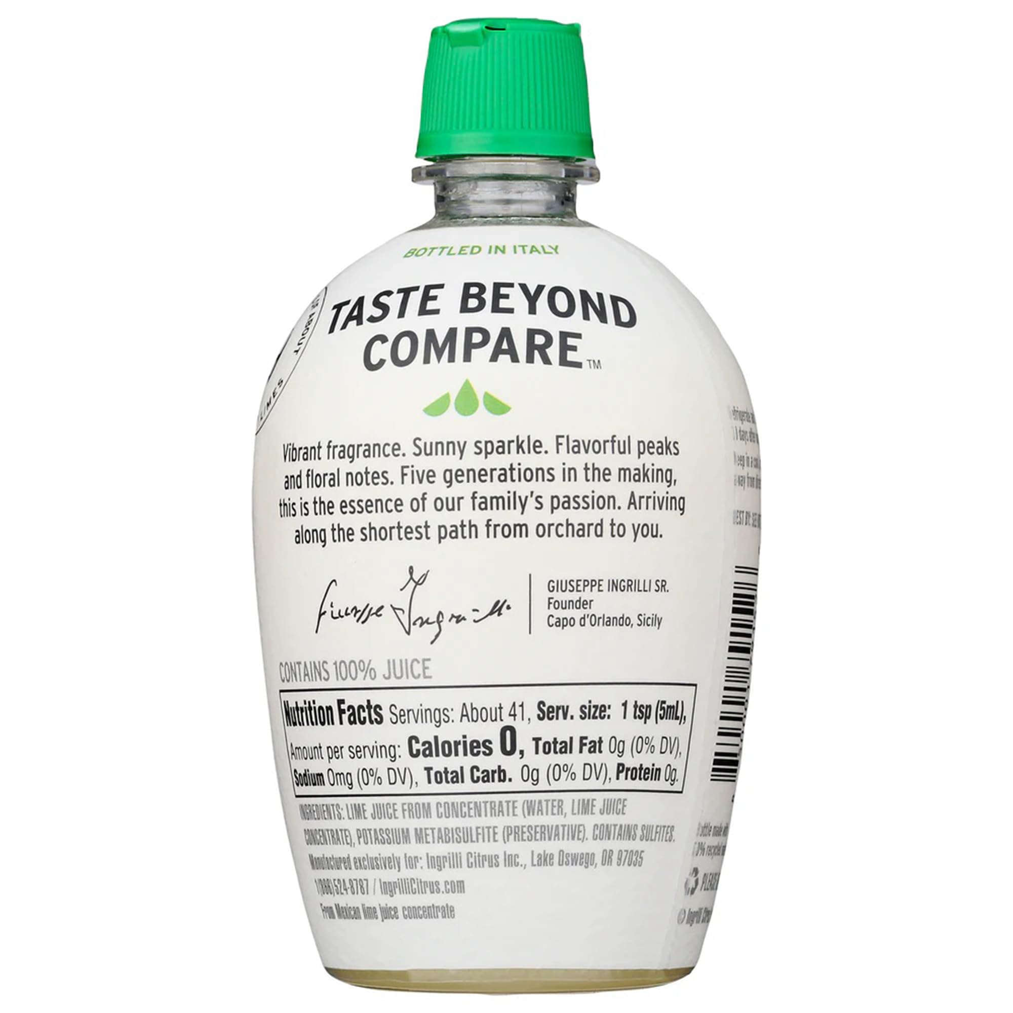 Ingrilli 100% Lime Juice from Concentrate, 7 Fl Oz Bottle (Pack of 12)