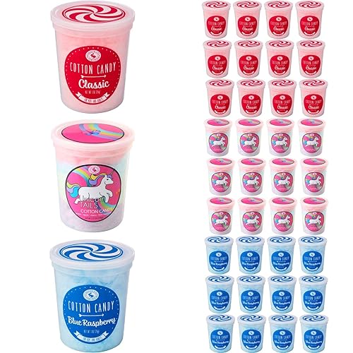 Cotton Candy Party Pack with Pink, Blue Raspberry and Unicorn Flavors (36 Pack) - Unique Idea for Holidays, Birthdays, Gag Gifts, Party Favors…