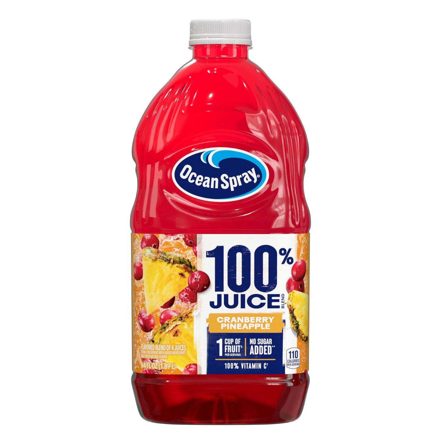 Ocean Spray® 100% Juice Cranberry Pineapple Juice Blend, 64 Fl Oz Bottle