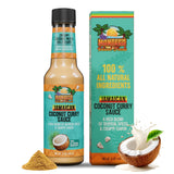 Montego Island Foods Jamaican Coconut Curry Sauce - New Enhanced Recipe with Real Coconut Cream, Fresh Lime Juice, Red Bell Pepper Powder & Authentic
