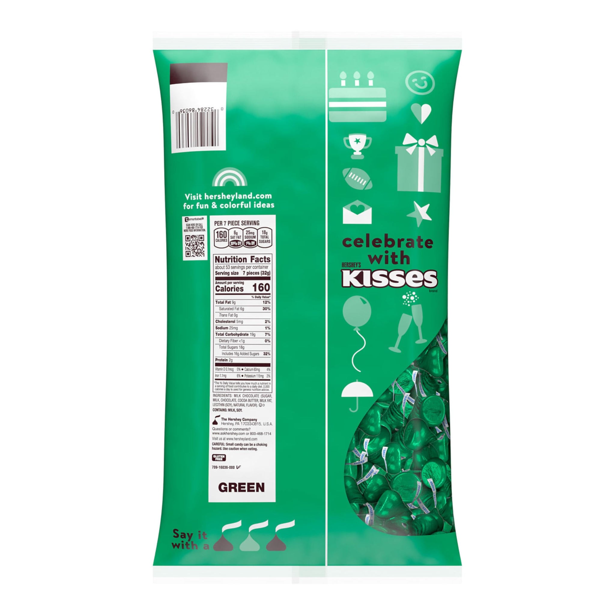 HERSHEY'S KISSES Milk Chocolate Candy Bulk Bag, 60 oz