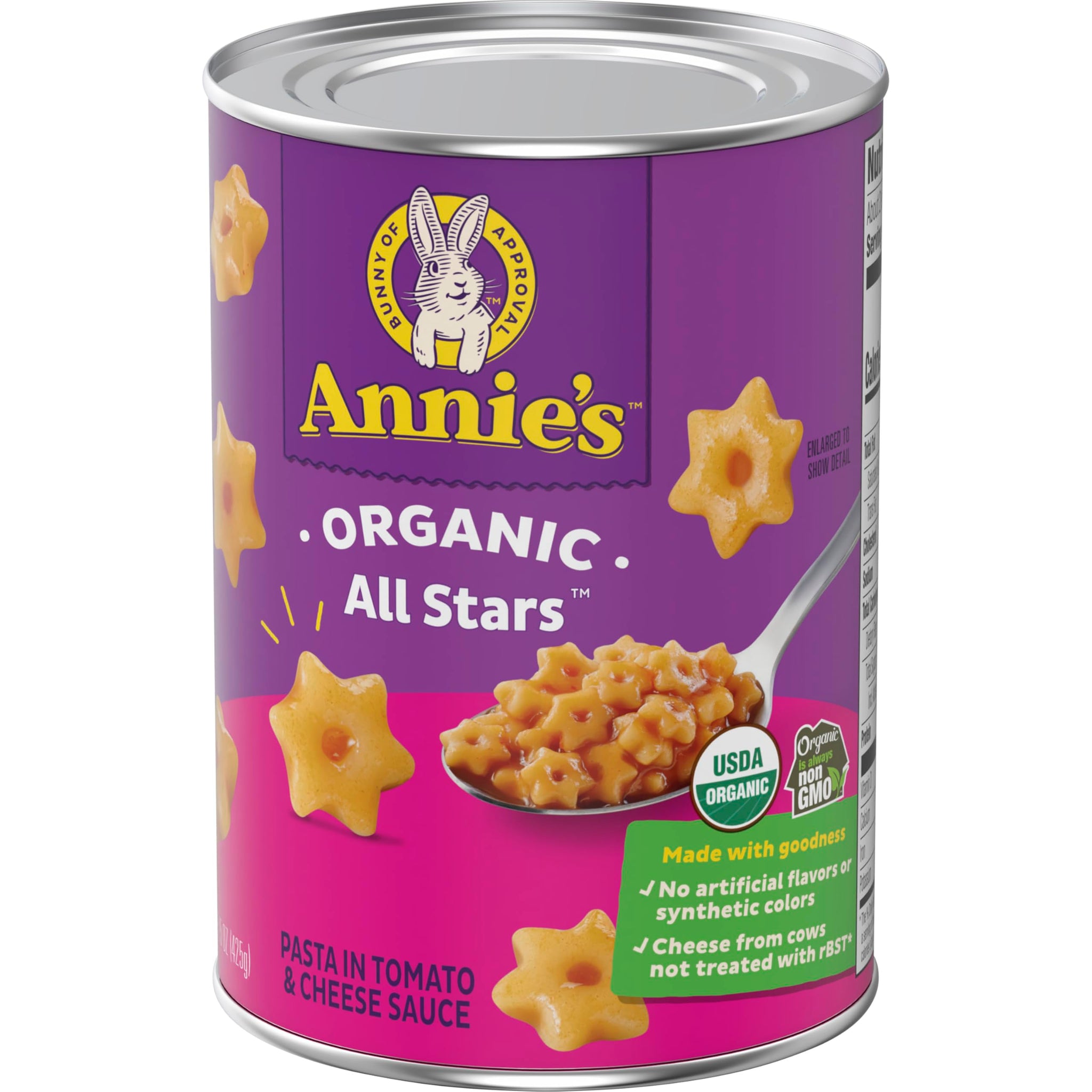 Annie's Organic All Stars, Canned Pasta in Tomato and Cheese Sauce, 15 oz