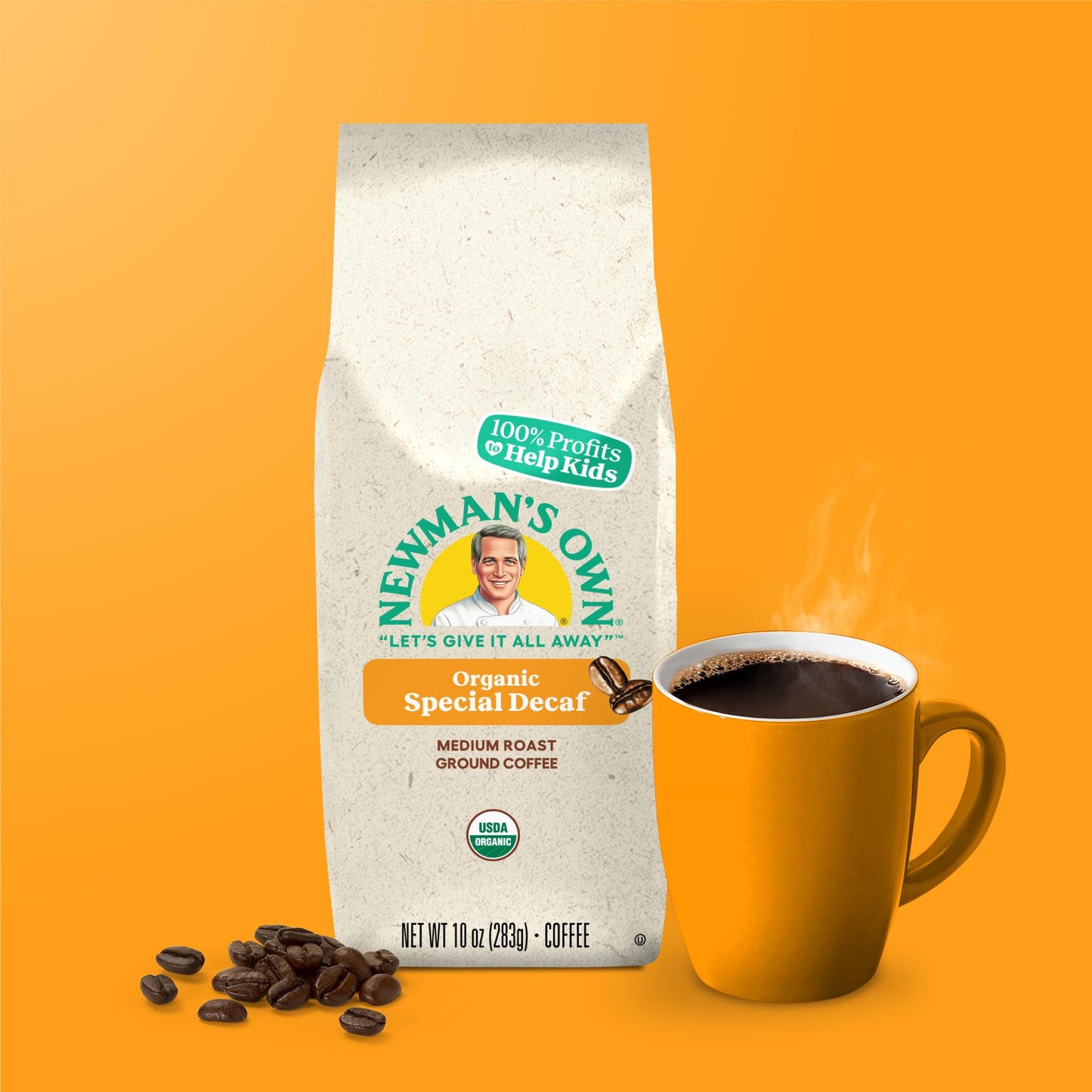 Newman's Own Organic Special Decaf Ground Coffee, 10-Ounce Bag (Pack of 6)