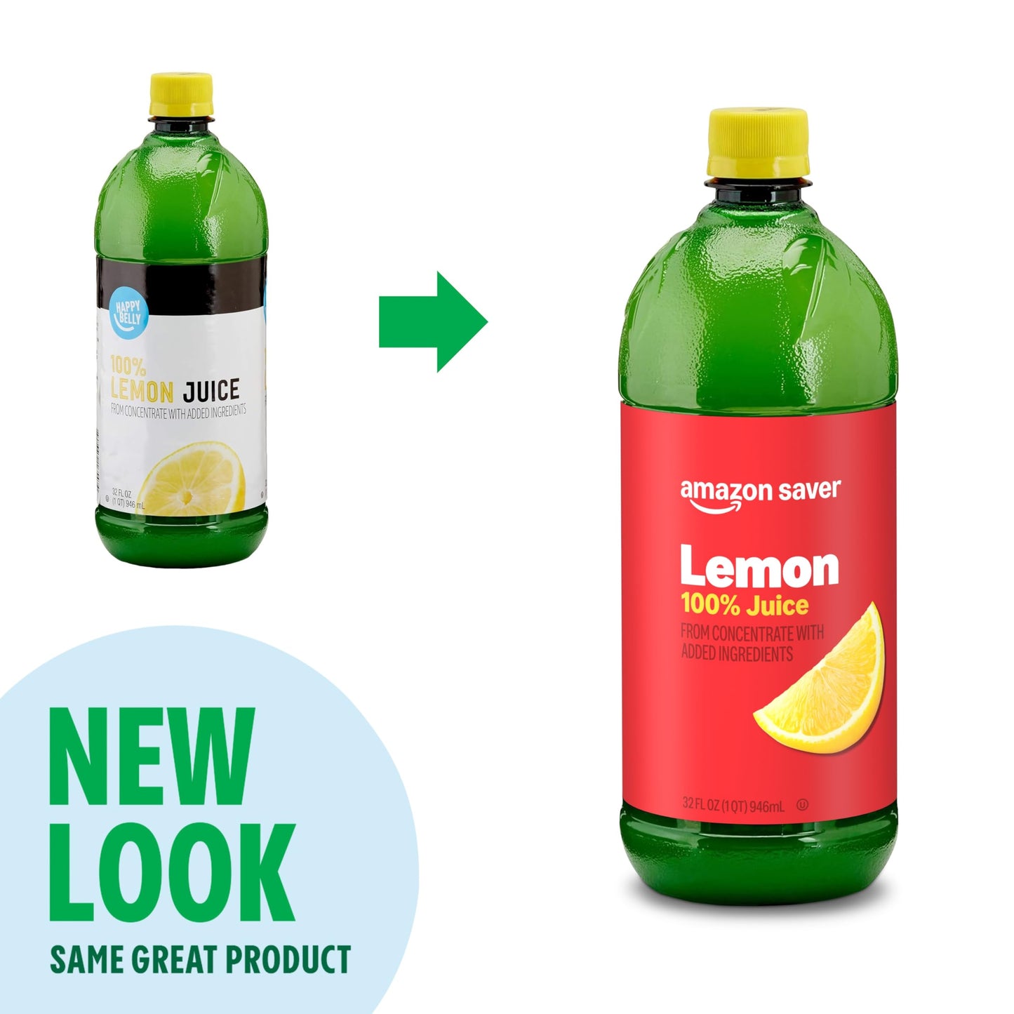 Amazon Saver, Lemon Juice, 100% Juice, 32 Fl Oz