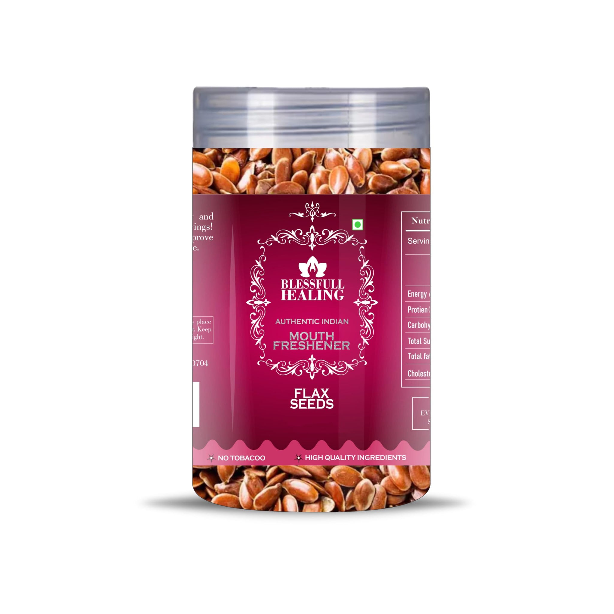 Blessfull Healing Flax Seeds 5 Oz(Ounce) Airtight Container With Spoon