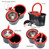 Mop and Bucket Set, 360° Spin Mop and Bucket with Wringer Set and 3 Microfiber Mop Refills, Stainless Steel 61" Extended Handle Spinning Mop Bucket