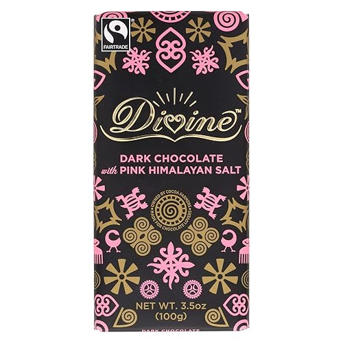 DIVINE Dark Chocolate Bar; With Pink Himalayan Salt , Pack of 10