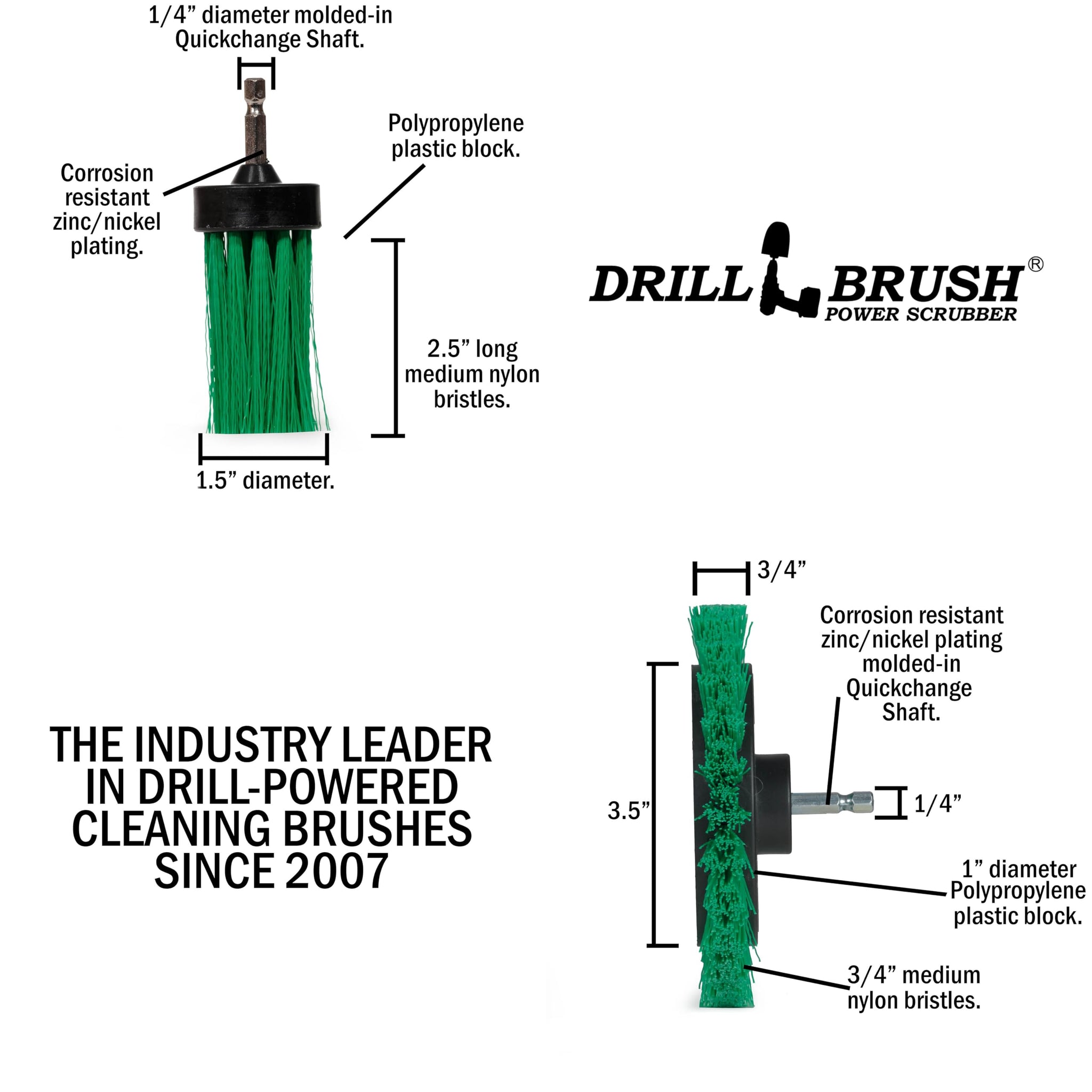 Drillbrush Dishwasher Safe Kitchen Appliance Cleaner Brushes for Power Drill - Small Crevice Cleaning Tool for Housekeeping - Kitchen Cleaning