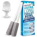 IMPRESA Pumice Stone Toilet Cleaner with Handle - 2 Count, White Hard Water Stain Remover & Toilet Bowl Cleaner - Versatile Pool Tile & Grout Cleaning