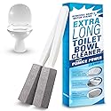 IMPRESA Pumice Stone Toilet Cleaner with Handle - 2 Count, White Hard Water Stain Remover & Toilet Bowl Cleaner - Versatile Pool Tile & Grout Cleaning