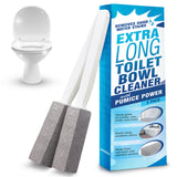 IMPRESA Pumice Stone Toilet Cleaner with Handle - 2 Count, White Hard Water Stain Remover & Toilet Bowl Cleaner - Versatile Pool Tile & Grout Cleaning
