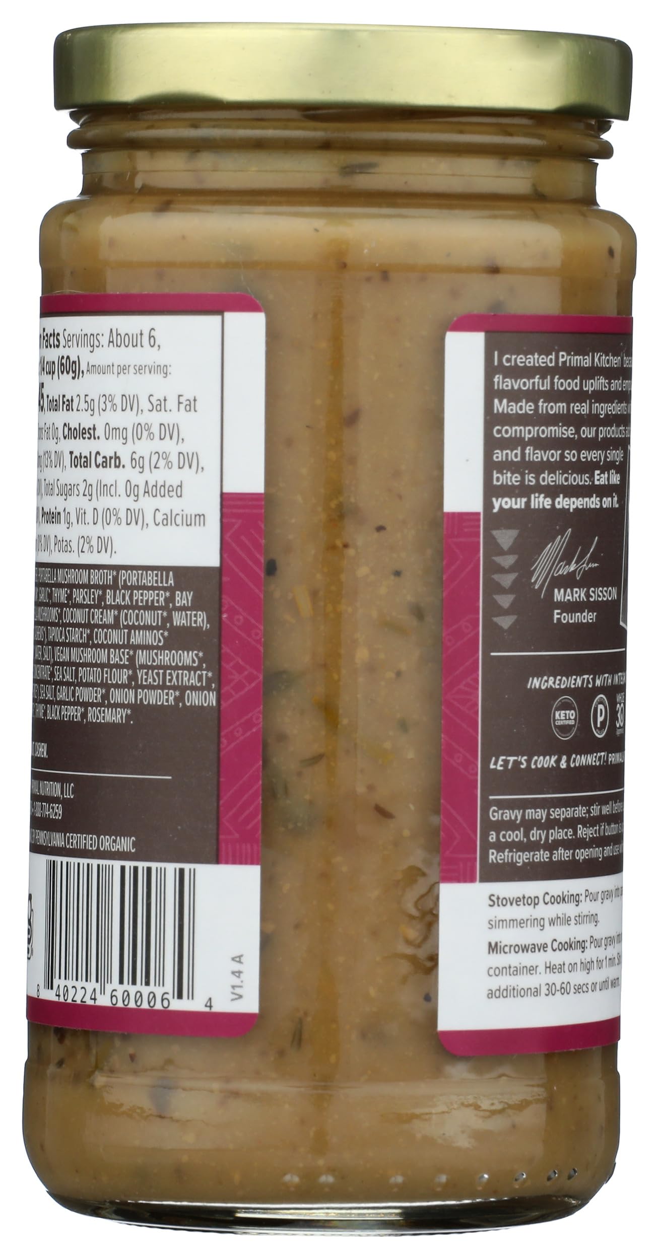 Primal Kitchen Organic Mushroom Gravy, 12 OZ