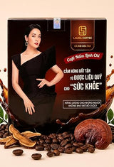 Laura Coffee Instant 3-in-1 Vietnamese Strong Coffee Mix with Cordyceps, Ganoderma, Reishi Mushroom - 10 Sachets