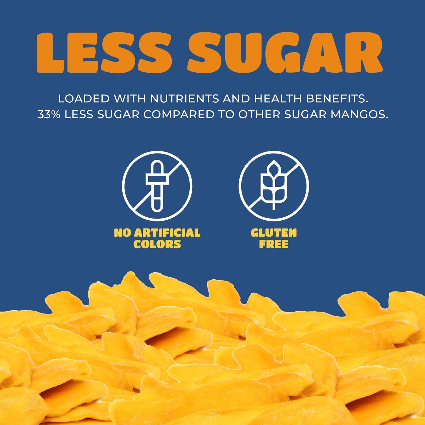 Dried Mango Slices - Delicious Texture Soft & Juicy Low Sugar Added Dried Mango - Naturally Ripened Mangos Dried Fruits - Gluten Free Dry Mangoes
