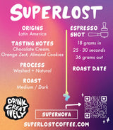 Superlost Espresso Whole Bean Coffee, Medium Roast, Bulk Sizes, 2 Pounds