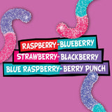 Troli SourBright Crawlers Very Berry Gummy Worms Candy, Sweet and Sour Chewy Gummies, 14oz Bags (4 Pack), Bulk Share Size Movie Theater Candy Snack