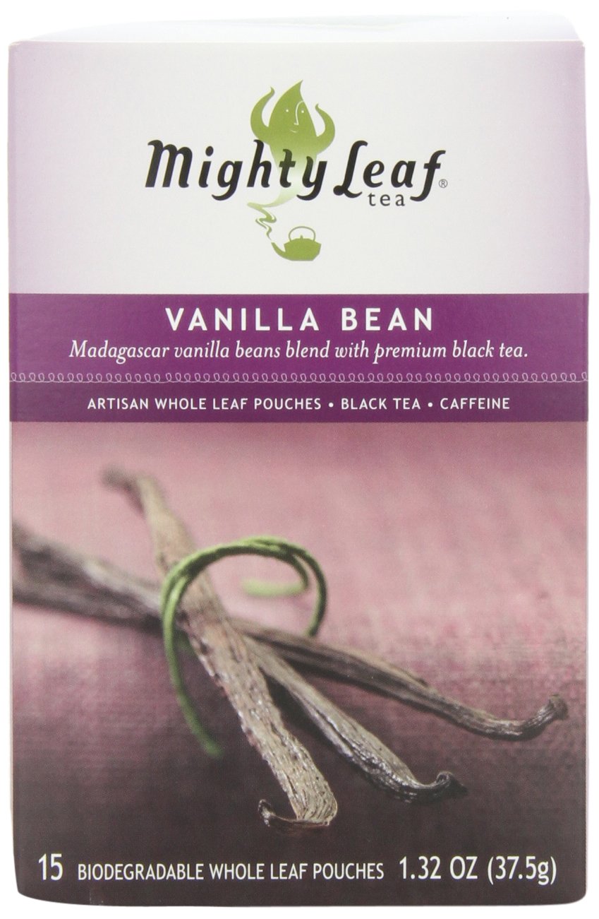 Mighty Leaf Vanilla Bean Black Tea, Rich and Creamy Flavor, 15 Silk Bags (Pack of 3)
