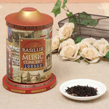 Basilur | London Music Tin | Music Concert Collection | Pure Ceylon Black Tea with amaranth, cornflower, bergamot and chocolate | Metal Caddy | 20