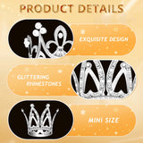 15Pcs Crown Cake Topper, Silver Mini Crowns, Small Crystal Pearl Cupcake Toppers for Flower Arrangements Cupcake Baby Shower Birthday Party Wedding