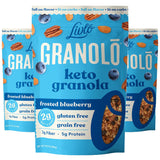 Livlo Keto Nut Granola Cereal - Only 2g Net Carb & Zero Added Sugar - Low Carb, Grain Free & Gluten Free Healthy Snack - Frosted Blueberry, 10.5 oz (3