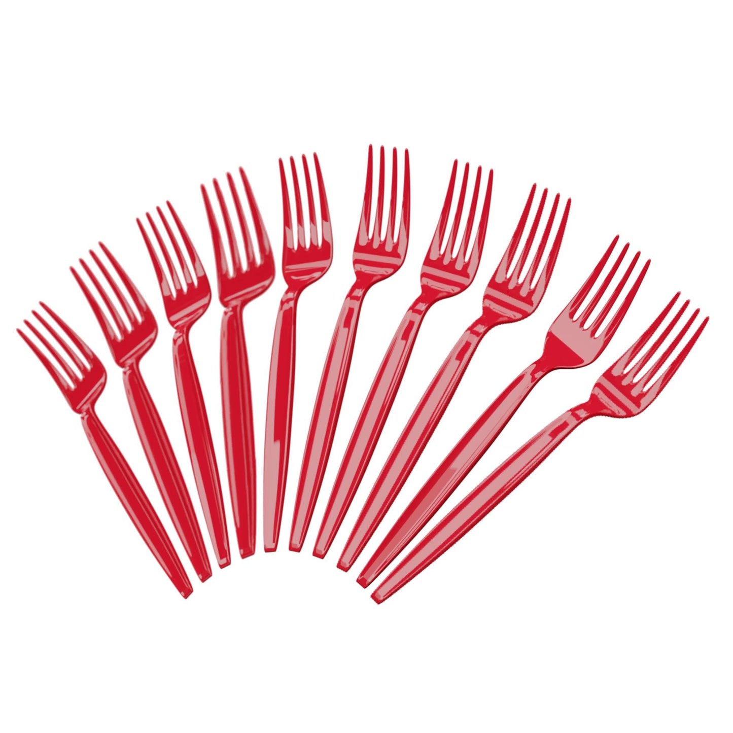 Blue Orchards Red Plastic Forks (24 Pack) - Vibrant Red Disposable Party Forks, Lightweight Durable Plastic Cutlery for Birthday, Halloween