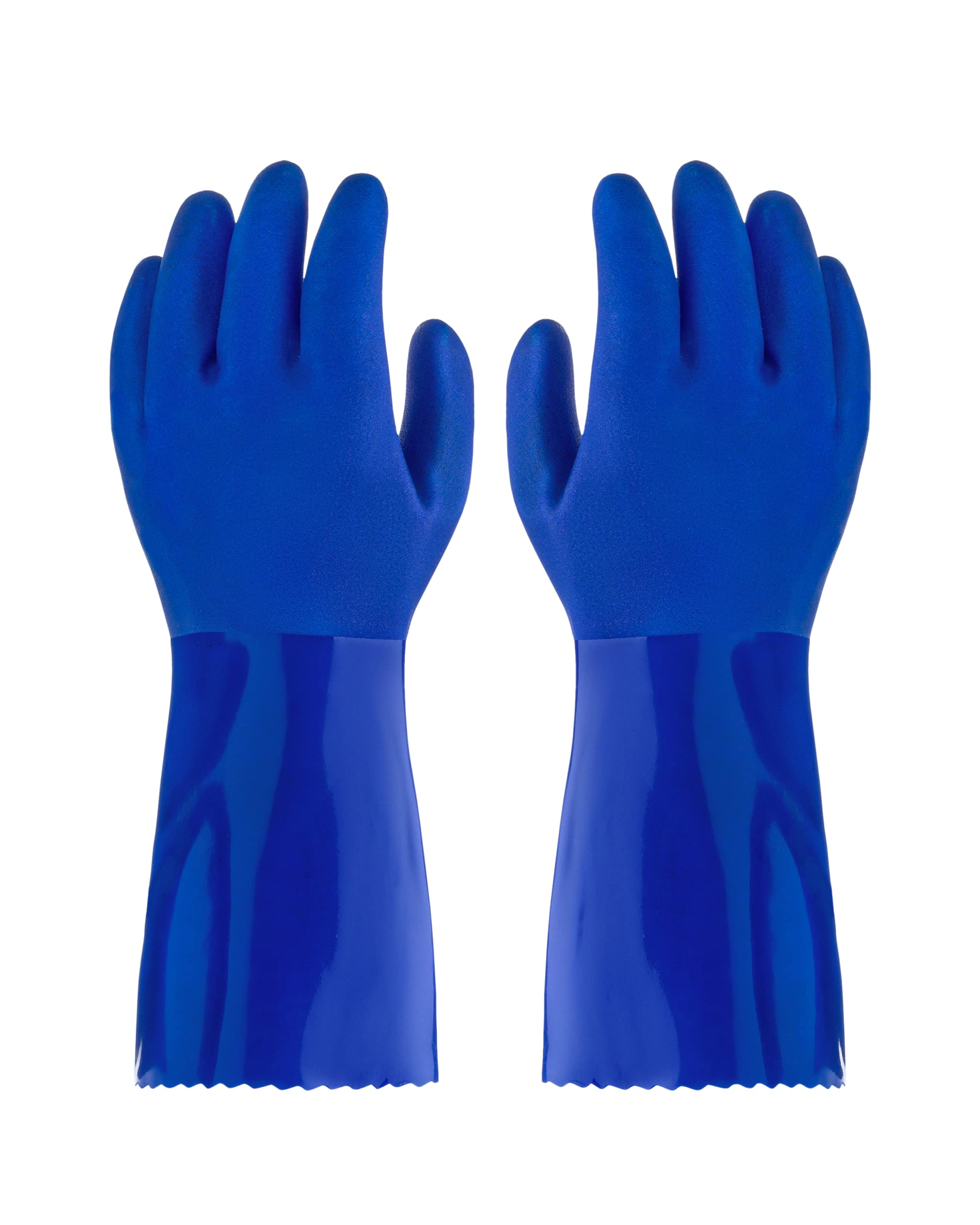 kitchen-star Ultimate Rubber Household PVC Gloves with Comfortable Cotton Lining, Anti-Slip surface, Kitchen Dishwashing, Extra Thickness, Kitchen