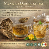 Mexican Damiana Tea - Hojas de Damiana (Turnera diffusa) - 100% Natural Herbal Tea | Wild-Harvested, Sun-Dried Premium Leaves | Authentic Mexican