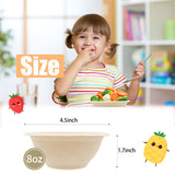 100 Pack 8oz Compostable Paper Bowls,Heavy-Duty Disposable Natural Bagasse Bowls,Biodegradable Soup Bowls,Eco-Friendly,Heat Resistant,for Ice