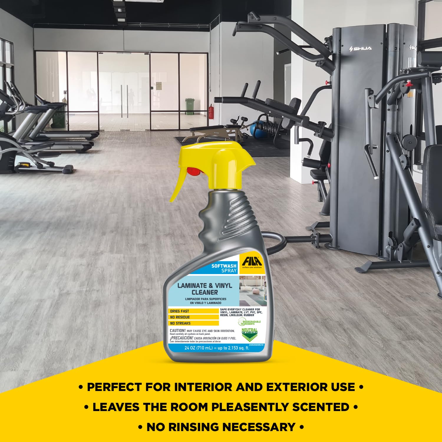 FILA Surface Care Solutions, SOFTWASH SPRAY, Laminate Floor Cleaner and Luxury Vinyl Floor Cleaner, No Rinsing Required for Floor Cleaning, Keeps SPC