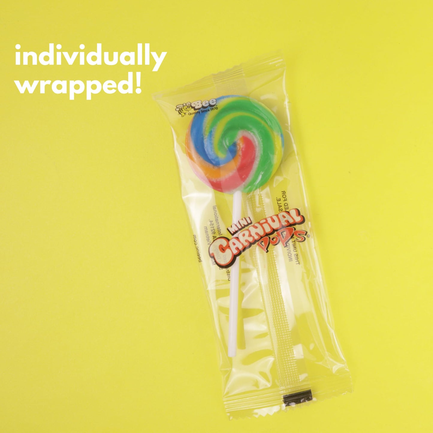 Mini Swirl Lollipops, Rainbow Suckers, Individually Wrapped Candy, Party Favors, 14 Count