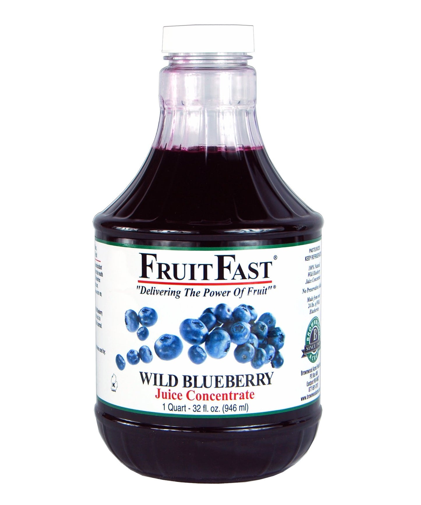 Wild Blueberry Juice Concentrate by FruitFast - (32 FL OZ) Unsweetened, 65 Brix Pure Concentrated Blueberry Juice - 100% Dark Wild Blueberry Extract