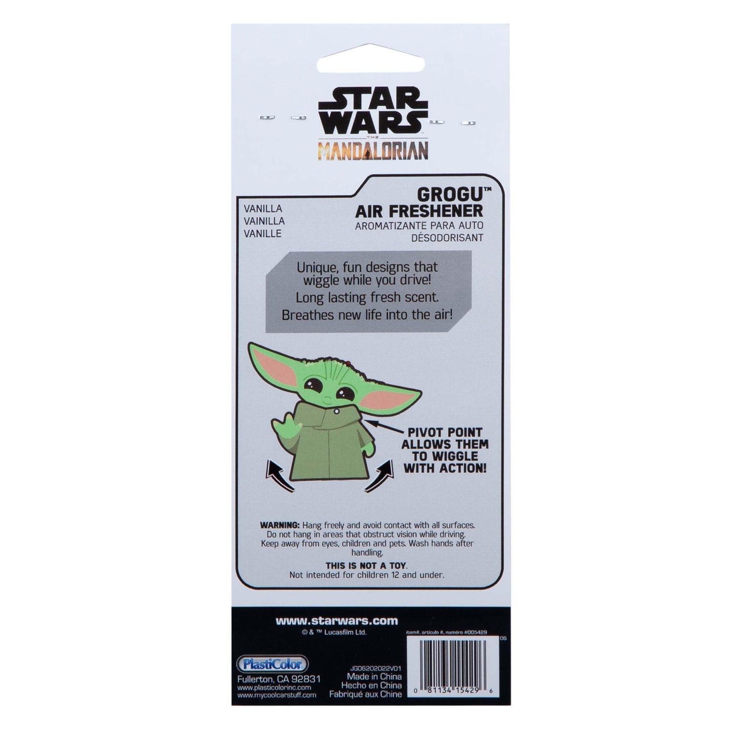 Plasticolor 005429R01 Star Wars The Mandalorian Grogu Wiggler Air Freshener